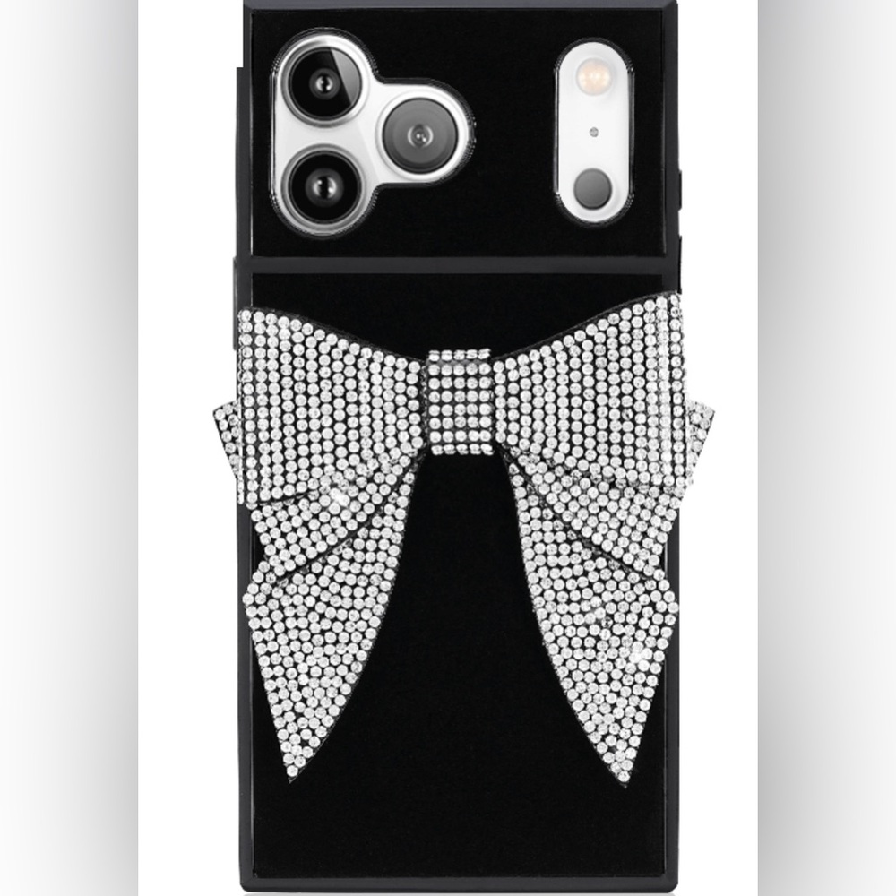 Flaunt square bling bow case iphone 16 PRO MAX (not mag safe compatible)
